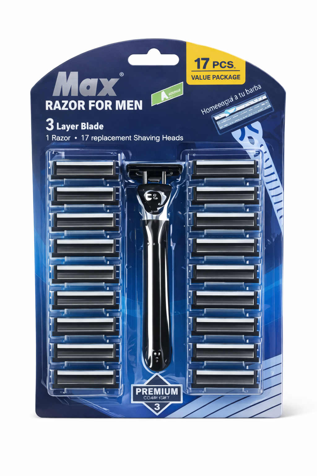 Max Razor for Men 3 Layer Blade (17 Refills Set)