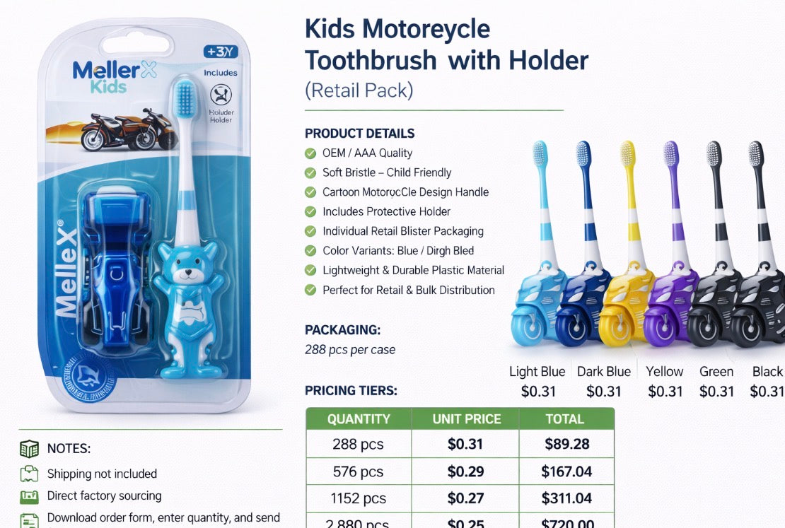 Kids Motor Car  Toothbrush with Holder