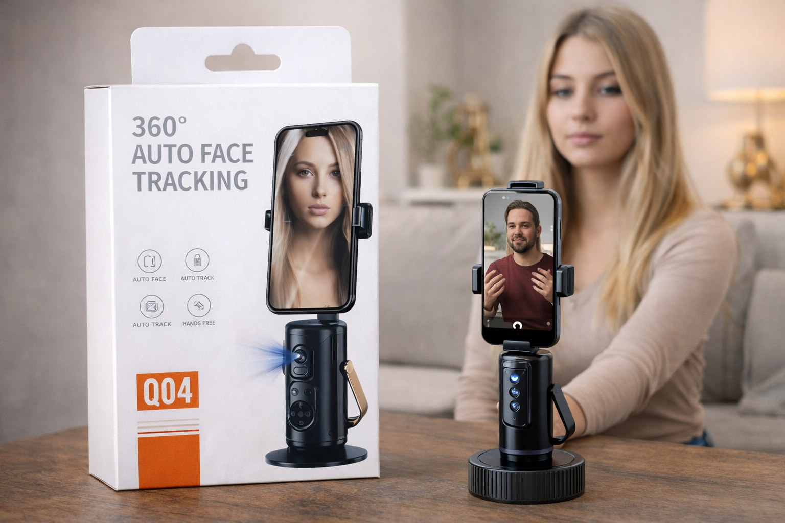 360° Auto Face Tracking Phone Holder – Q04