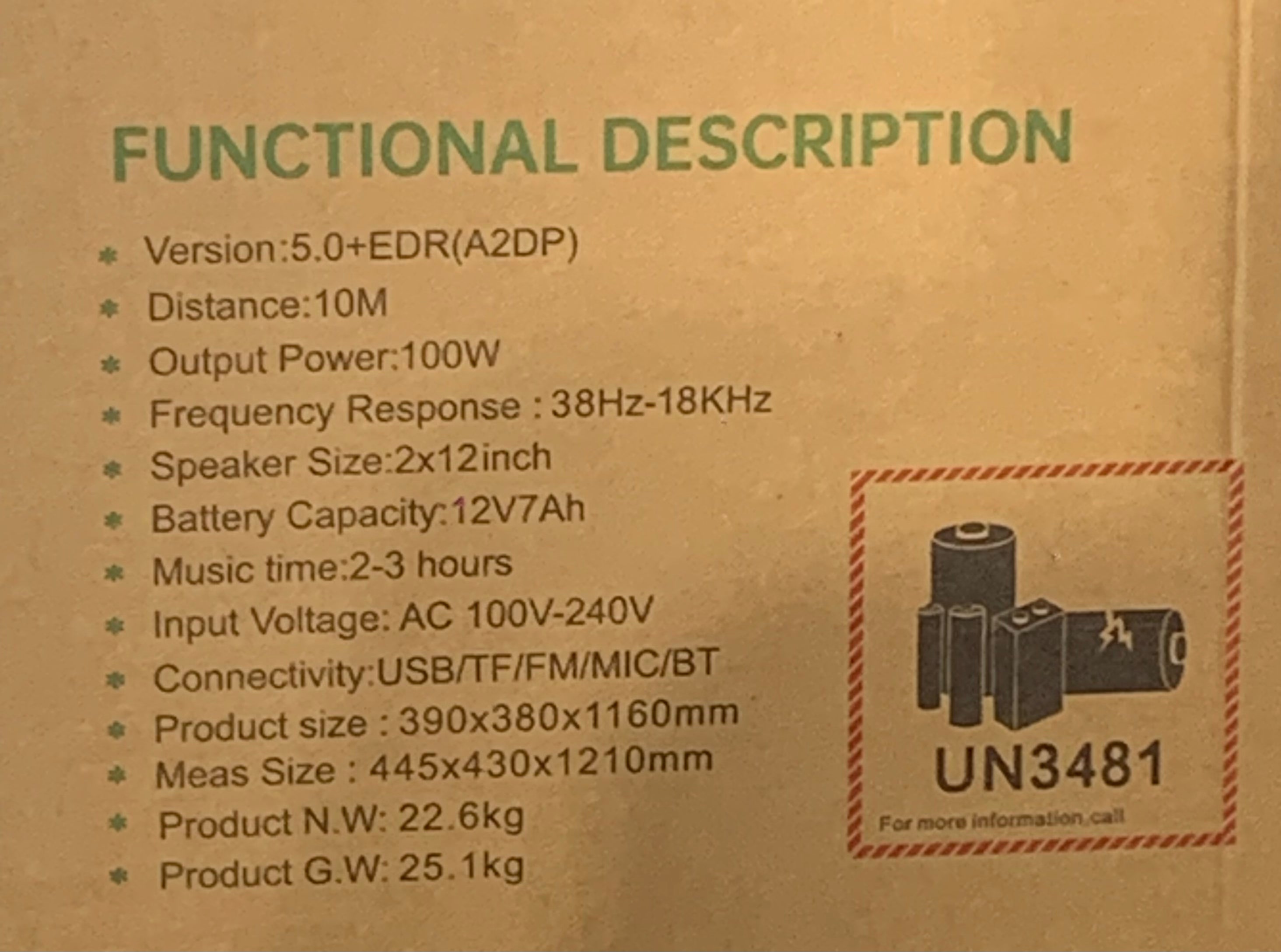 DR-1230 BLUETOOTH SPEAKER