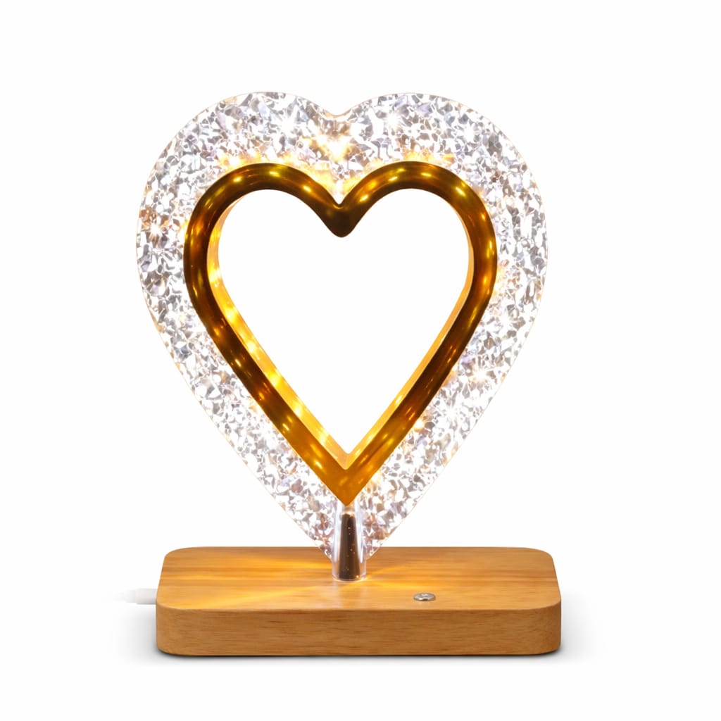 Crystal Heart LED Table Lamp
