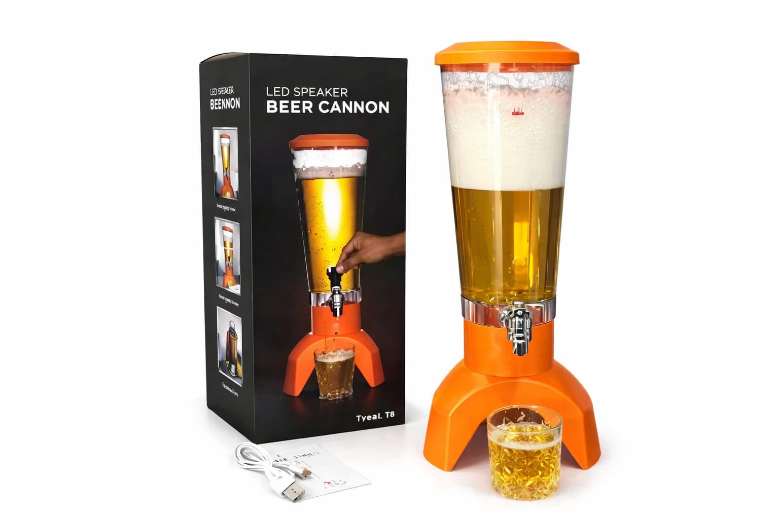 LED Speaker Beer Cannon Dispenser