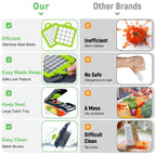 16 in 1 Veggie Slicer Multifunctional Vegetable Chopper Cutter Mandoline Slicer, Versatile Kitchen Tool with Interchangeable Blades, Colander Basket and Storage Container