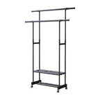 Multifunctional organizer / closet with 2 clothes tubes and 2 storage levels, variety of colors / doublé-pole shoe and hat rack / 8902