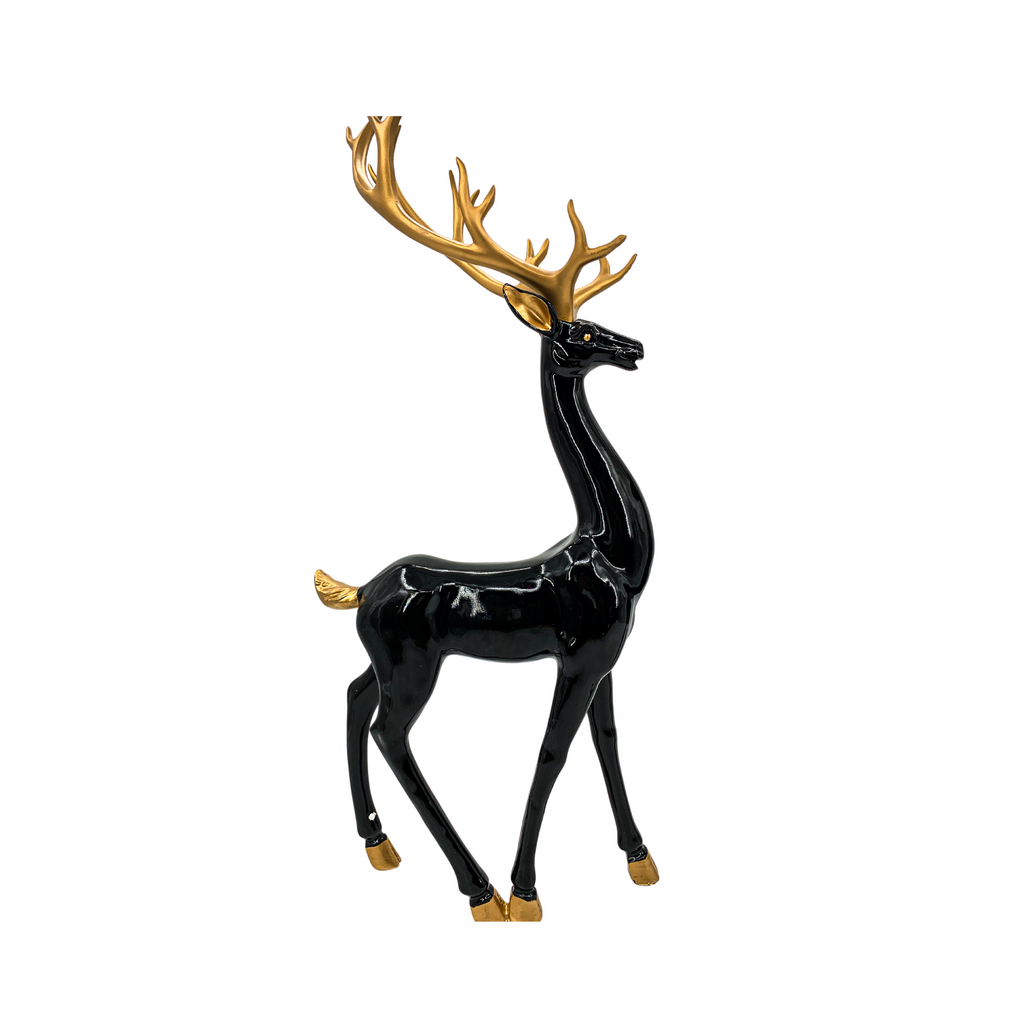 DIY Decorative Deer Statues for Home, Office, Living Room, Bedroom, Kitchen, Dining Room, Entryway, Hallway, Black/Gold