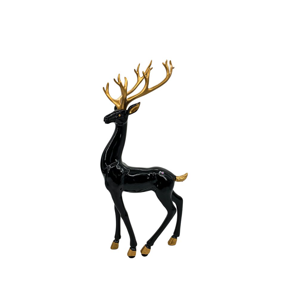 DIY Decorative Deer Statues for Home, Office, Living Room, Bedroom, Kitchen, Dining Room, Entryway, Hallway, Black/Gold