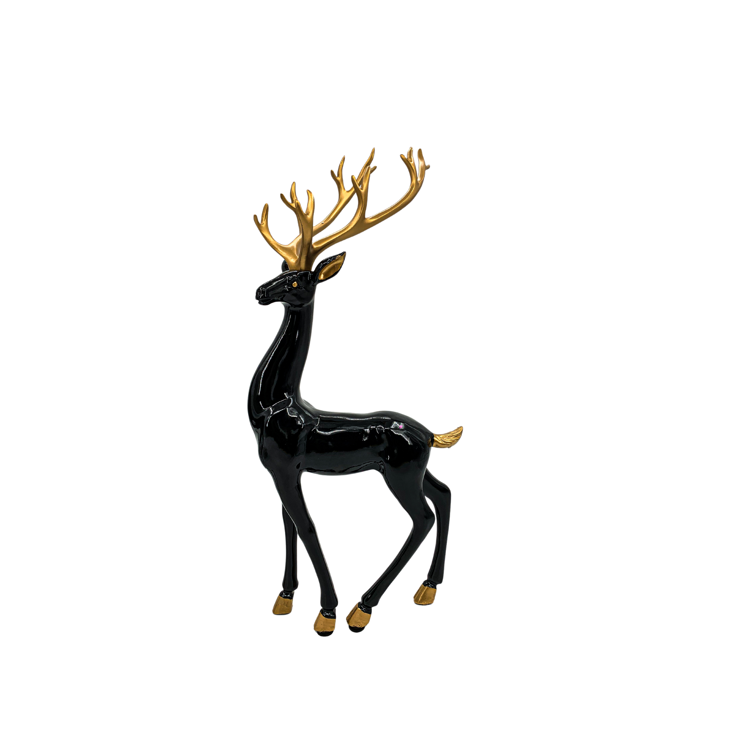 DIY Decorative Deer Statues for Home, Office, Living Room, Bedroom, Kitchen, Dining Room, Entryway, Hallway, Black/Gold