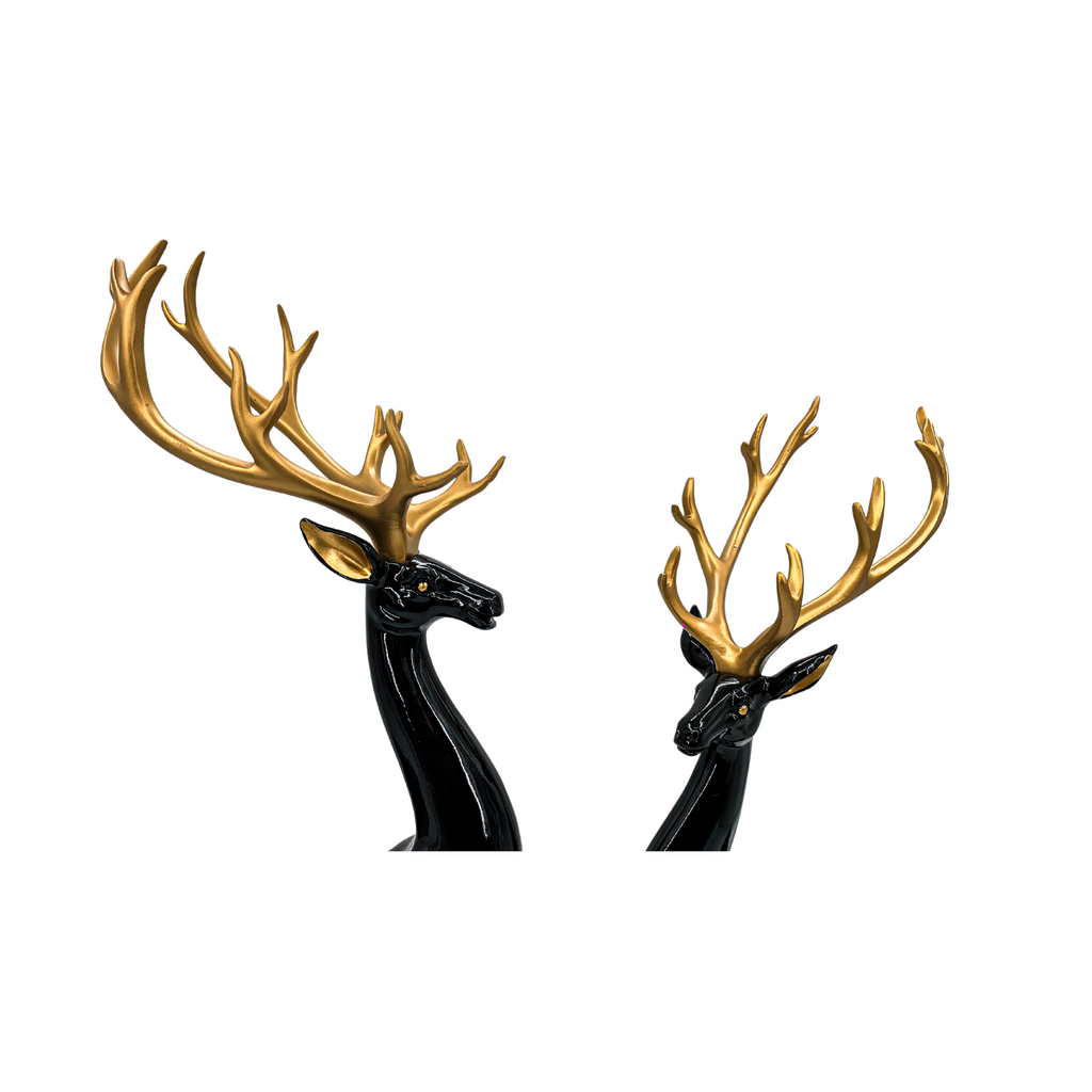 DIY Decorative Deer Statues for Home, Office, Living Room, Bedroom, Kitchen, Dining Room, Entryway, Hallway, Black/Gold