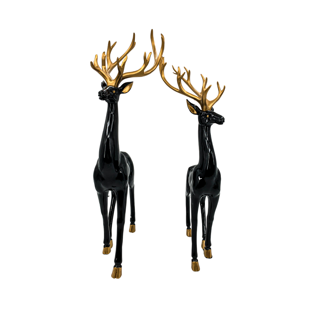 DIY Decorative Deer Statues for Home, Office, Living Room, Bedroom, Kitchen, Dining Room, Entryway, Hallway, Black/Gold