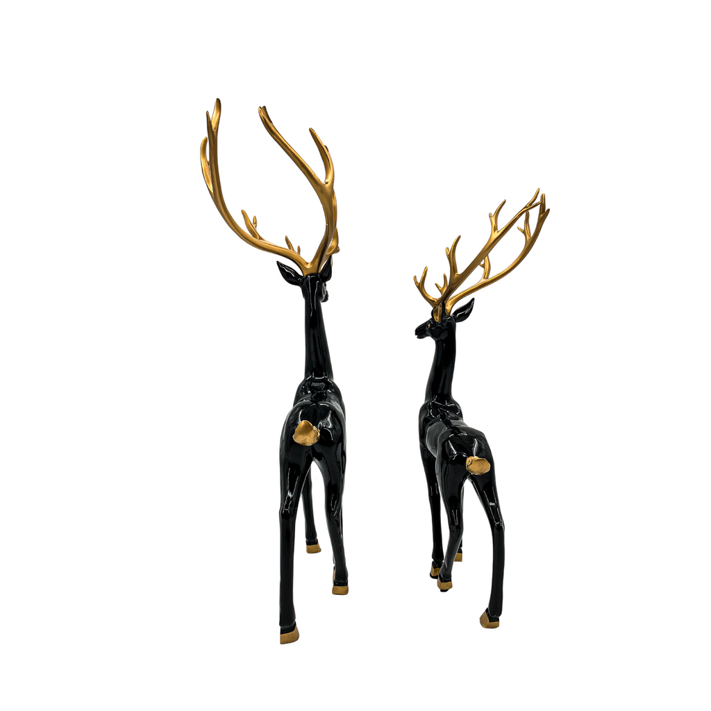 DIY Decorative Deer Statues for Home, Office, Living Room, Bedroom, Kitchen, Dining Room, Entryway, Hallway, Black/Gold