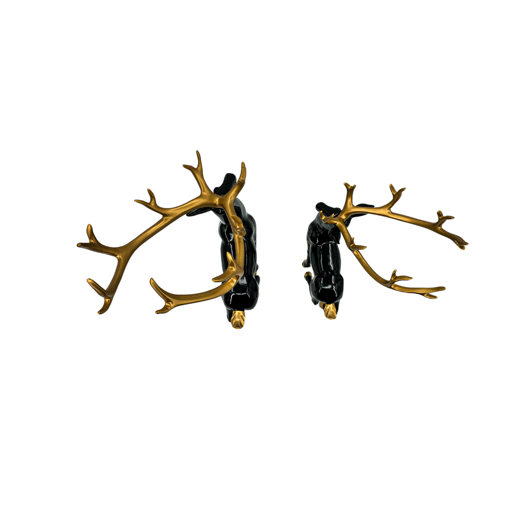 DIY Decorative Deer Statues for Home, Office, Living Room, Bedroom, Kitchen, Dining Room, Entryway, Hallway, Black/Gold