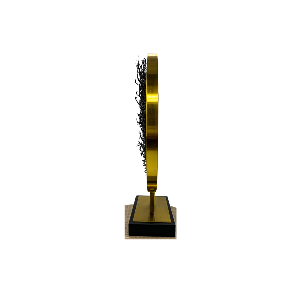 Decorative Metal Tree Sculpture, 24 in Diameter, Black and GOLD