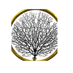 Decorative Metal Tree Sculpture, 24 in Diameter, Black and GOLD