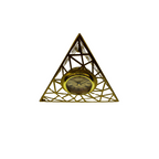 Decorative Pyramid Tabletop Clock, Geometric Metal Frame, 12 inches