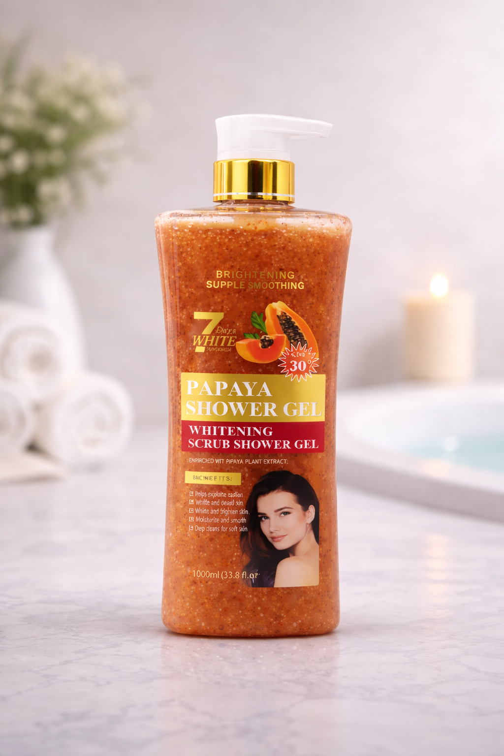 Papaya Whitening Scrub Shower Gel