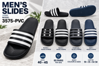 3575-PVC mixed colour slides, sizes 40–45, 60 pairs per bag