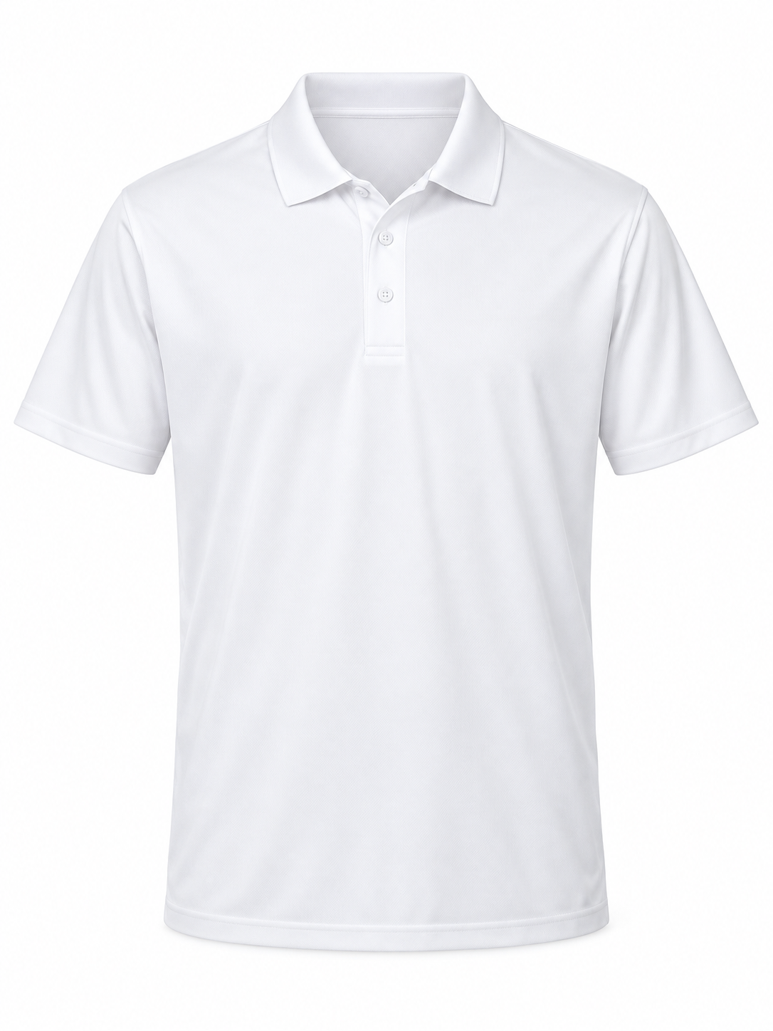 White Polyester Sport polo shirt — smooth sports fabric