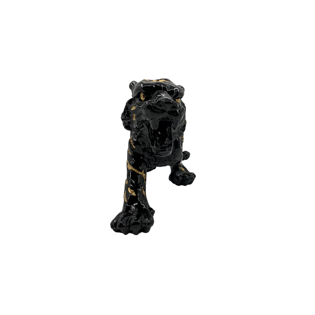 Decorative Tiger Statue Figurine for Home and Office, Animal Collectibles, Black