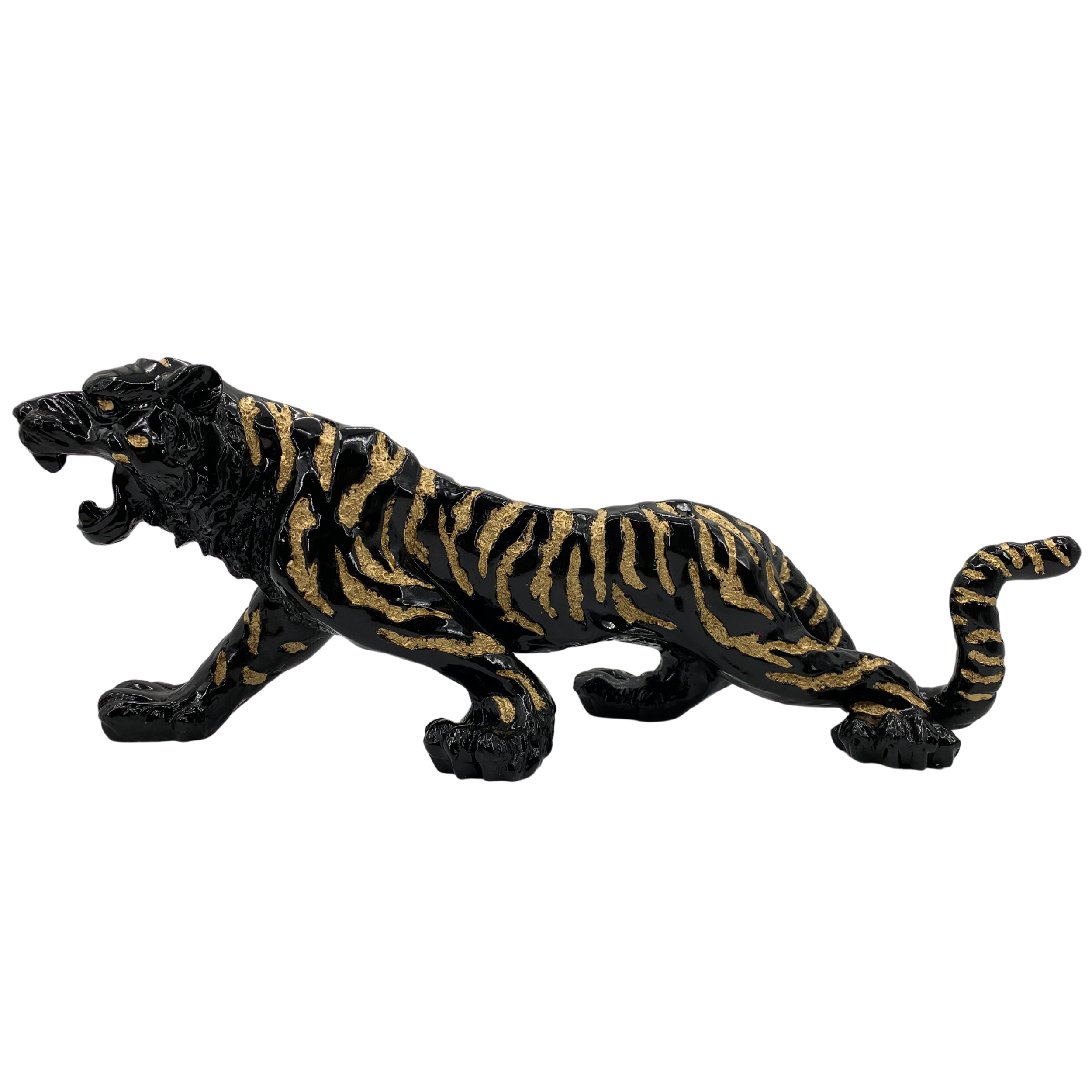 Decorative Tiger Statue Figurine for Home and Office, Animal Collectibles, Black