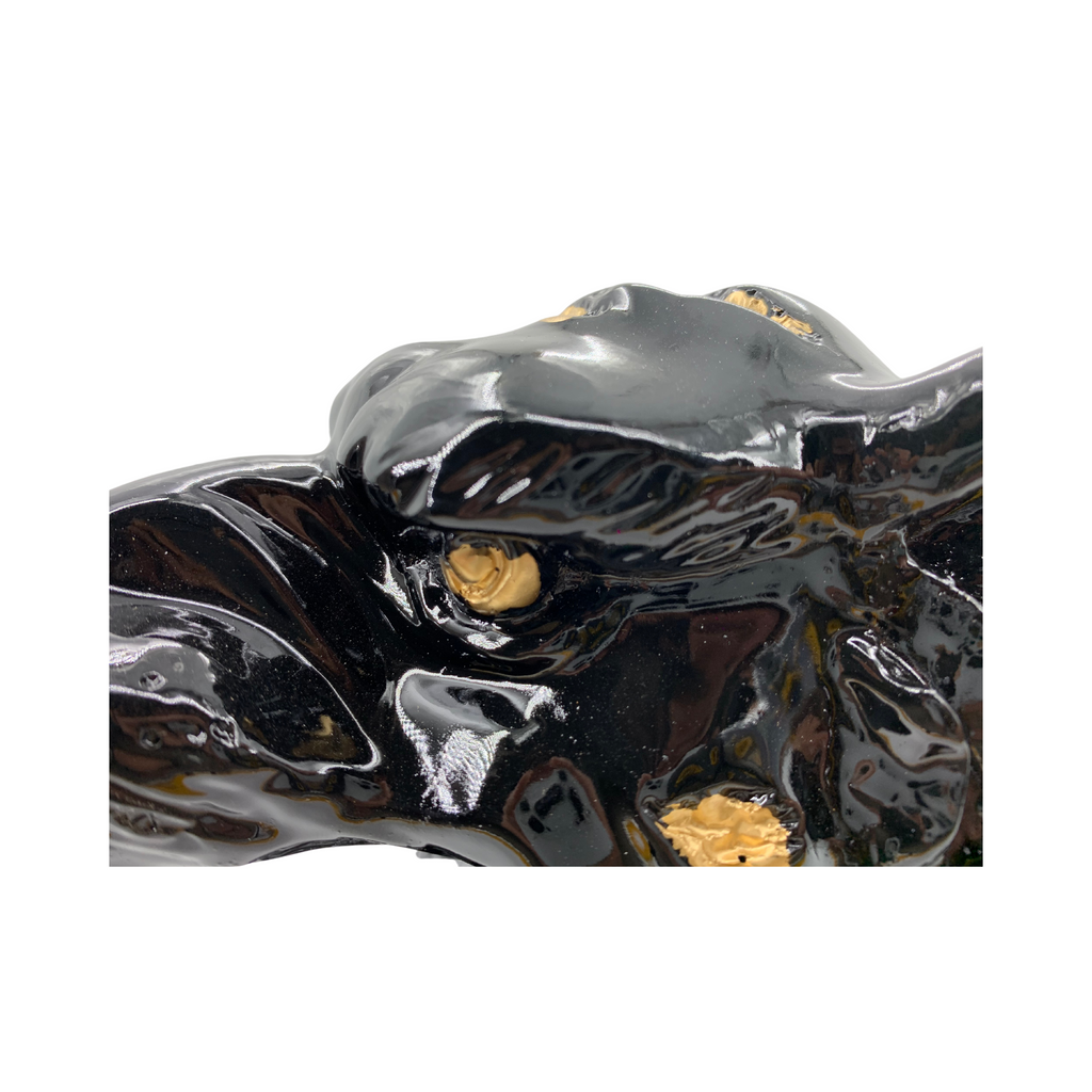 Decorative Tiger Statue Figurine for Home and Office, Animal Collectibles, Black